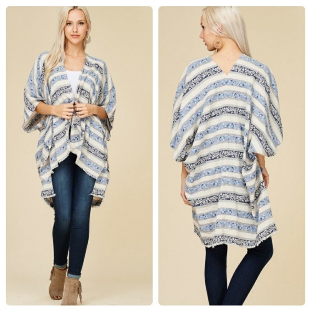 NWT Crescent Amelia Blue Duster M L
